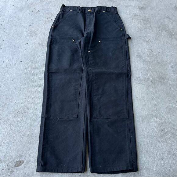 Vintage Y2K Carhartt black double knee work wear carpenter pants - Picture 1 of 8